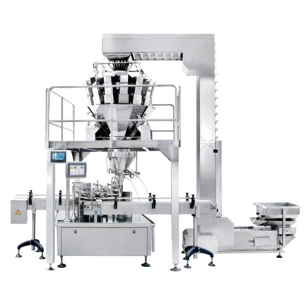 Fully automatic canning system for weighing packaging seeds,candy,frozen food